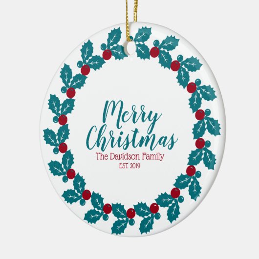 Persoonlijke kerstmis keramisch ornament (Links)