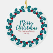 Persoonlijke kerstmis keramisch ornament (Achterkant)