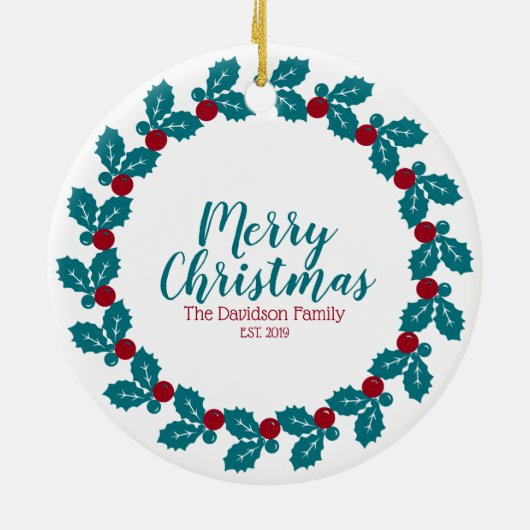 Persoonlijke kerstmis keramisch ornament (Achterkant)