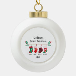 Persoonlijke kerstmis keramische bal ornament