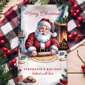 Persoonlijke Kerstmis Kerstman bakt koekjes Theedoek