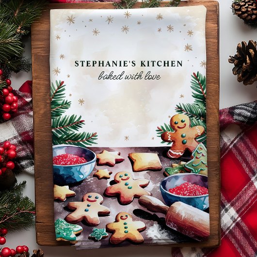 Persoonlijke Kerstmis Koekjes van Gemberkoek Theedoek