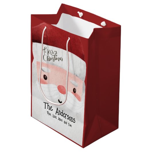 Persoonlijke kerstmis medium cadeauzakje (Voorkant Gekanteld)