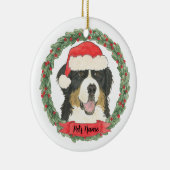 Persoonlijke Kerstmis met Berner Sennenhond Keramisch Ornament (Rechts)