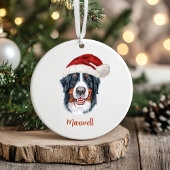 Persoonlijke Kerstmis met Berner Sennenhond Keramisch Ornament