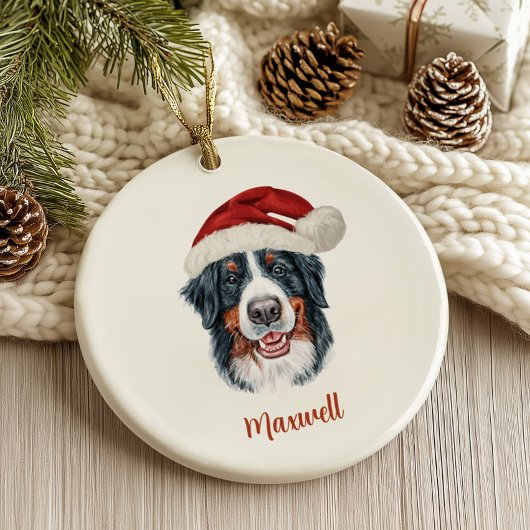 Persoonlijke Kerstmis met Berner Sennenhond Keramisch Ornament
