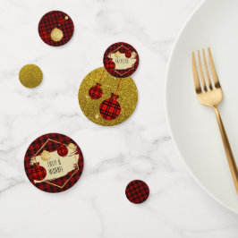 Persoonlijke Kerstmis met Buffalo Plaid Goud Confetti