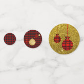 Persoonlijke Kerstmis met Buffalo Plaid Goud Confetti (Voorkanten)