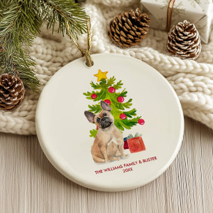 Persoonlijke Kerstmis met Franse Bulldog Keramisch Ornament