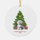 Persoonlijke Kerstmis met Maltese Hond Keramisch Ornament (Voorkant)