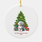 Persoonlijke Kerstmis met Maltese Hond Keramisch Ornament (Achterkant)