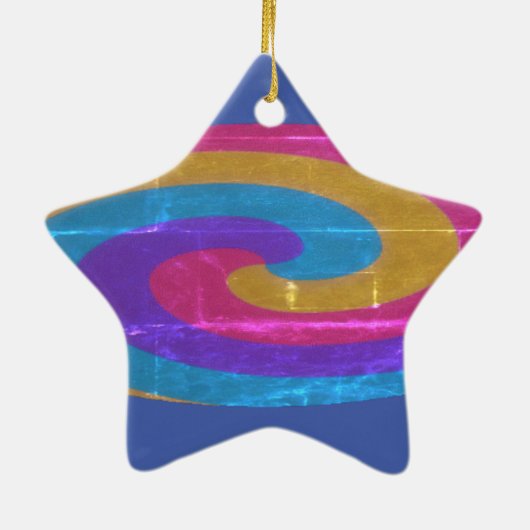 Persoonlijke kerstmis met Star Shaped Keramisch Ornament (Achterkant)