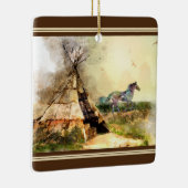 Persoonlijke kerstmis met Tipi en Pony Tepee Keramisch Ornament (Rechts)