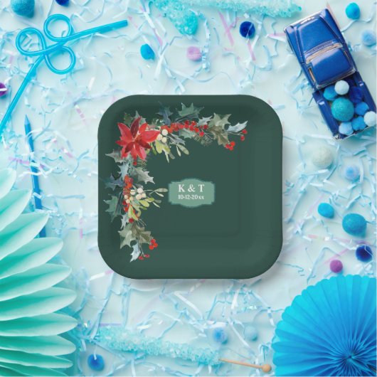 Persoonlijke Kerstmis Mistletoe Krans Papieren Bordje (Feest)