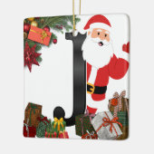 Persoonlijke Kerstmis Monogram Versiering Keramisch Ornament (Links)