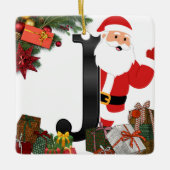 Persoonlijke Kerstmis Monogram Versiering Keramisch Ornament (Voorkant)