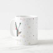 Persoonlijke Kerstmis Monogram Y Mok (Voorkant links)