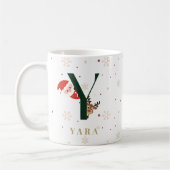 Persoonlijke Kerstmis Monogram Y Mok (Links)