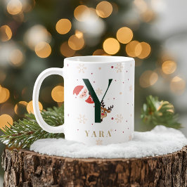Persoonlijke Kerstmis Monogram Y Mok