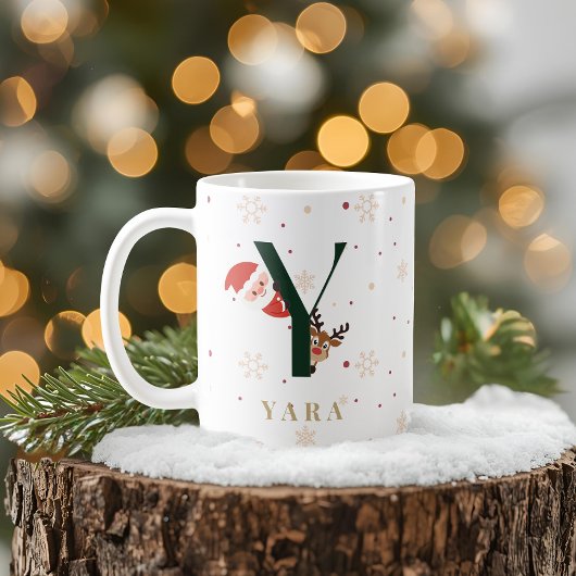 Persoonlijke Kerstmis Monogram Y Mok
