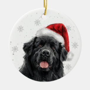 Persoonlijke Kerstmis Newfoundlander Hond Keramisch Ornament
