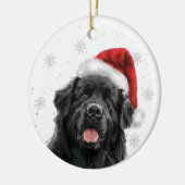 Persoonlijke Kerstmis Newfoundlander Hond Keramisch Ornament (Links)