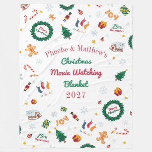Persoonlijke Kerstmis Paar Modern Patroon Fleece Deken