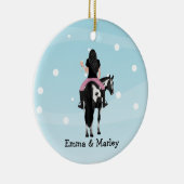 Persoonlijke kerstmis, paard keramisch ornament (Rechts)