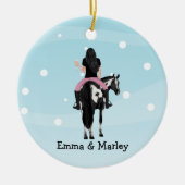 Persoonlijke kerstmis,  paard keramisch ornament (Voorkant)