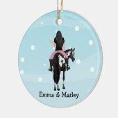 Persoonlijke kerstmis,  paard keramisch ornament (Links)