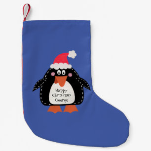 Persoonlijke kerstmis pinguïn kleine kerstsok