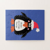 Persoonlijke kerstmis pinguïn legpuzzel (Horizontaal)
