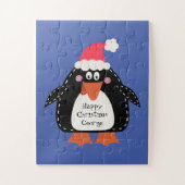 Persoonlijke kerstmis pinguïn legpuzzel (Verticaal)