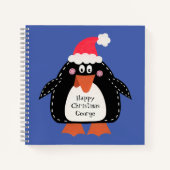 Persoonlijke kerstmis pinguïn notitieboek (Voorkant)