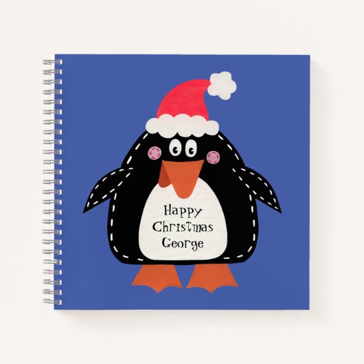 Persoonlijke kerstmis pinguïn notitieboek (Voorkant)