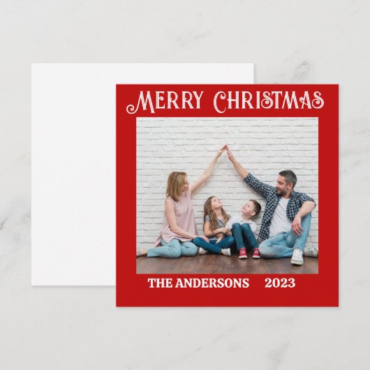 Persoonlijke Kerstmis Plat Vakantiekaart Feestdagenkaart (Voorkant / Achterkant)