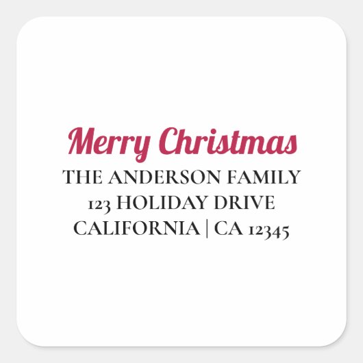Persoonlijke Kerstmis Retouradres Sticker (Voorkant)