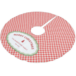 Persoonlijke Kerstmis Rode Gingham Vakantiedecorat Kerstboom Rok