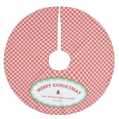 Persoonlijke Kerstmis Rode Gingham Vakantiedecorat Kerstboom Rok (Voorkant)