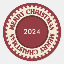 Persoonlijke kerstmis ronde sticker