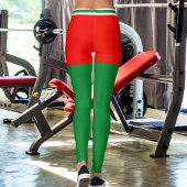 Persoonlijke Kerstmis Rood Wit Groen Strepen Cadea Leggings
