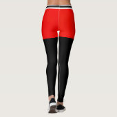 Persoonlijke Kerstmis Rood Wit Zwart Strepen Cadea Leggings (Achterkant)