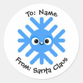 Persoonlijke Kerstmis Sneeuwvlok Sticker – Aan/Van
