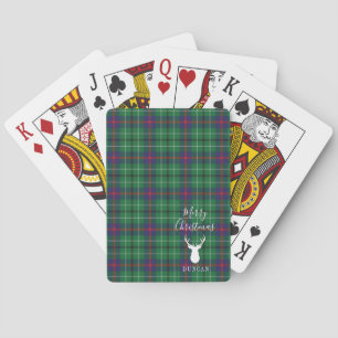 Persoonlijke kerstmis Tartan Clan Duncan Pset Pokerkaarten