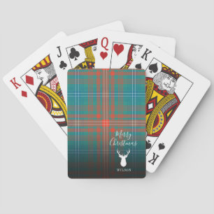 Persoonlijke kerstmis Tartan Clan Wilson Pset Pokerkaarten