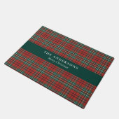 Persoonlijke Kerstmis Tartan Plaid Welkomstmat Deurmat (Schuin)
