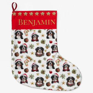 Persoonlijke kerstmis van Bernese Mountain Dog Grote Kerstsok