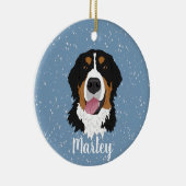 Persoonlijke kerstmis van Bernese Mountain Dog Keramisch Ornament (Rechts)