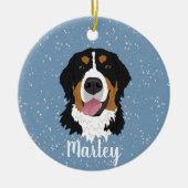 Persoonlijke kerstmis van Bernese Mountain Dog Keramisch Ornament (Voorkant)