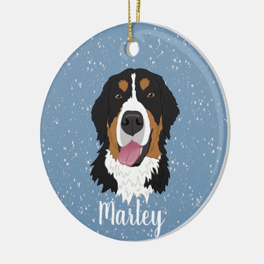 Persoonlijke kerstmis van Bernese Mountain Dog Keramisch Ornament (Links)